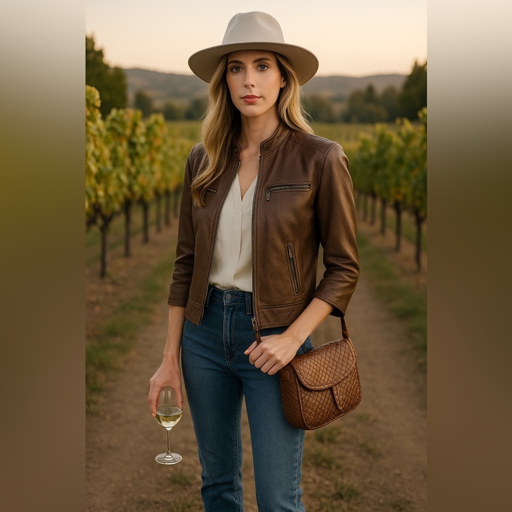 Fendi Selleria Brown Leather Women's Jacket - Italian Luxury and Timeless Style